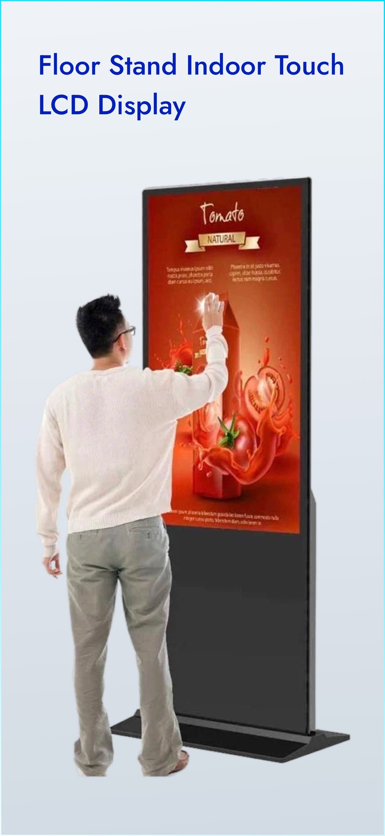 شاشة LCD داخلية تعمل باللمس بحامل أرضي